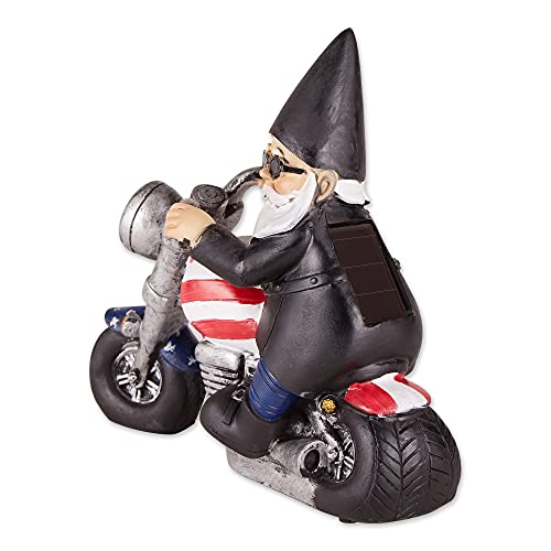 Zingz & Thingz Accent Plus Biker Gnome Solar Statue 8x3.25x7.5 - Image 2