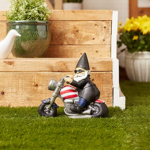 Zingz & Thingz Accent Plus Biker Gnome Solar Statue 8x3.25x7.5 - Image 4