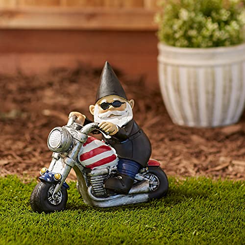 Zingz & Thingz Accent Plus Biker Gnome Solar Statue 8x3.25x7.5 - Image 5