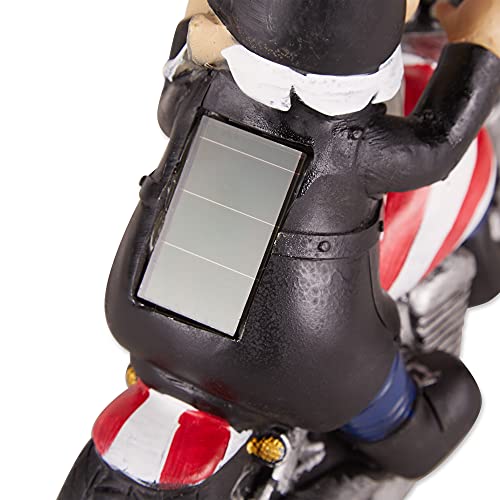 Zingz & Thingz Accent Plus Biker Gnome Solar Statue 8x3.25x7.5 - Image 3