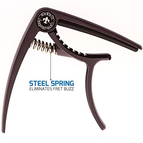 Nordic Essentials Guitar Capo Deluxe for Acoustic Guitars, Ukulele, Banjo, Mandolin, Bass - Made of Premium Quality Zinc Alloy for 6 & 12 String Instruments - Luxury Accessories by Nordic Essentials - Image 5