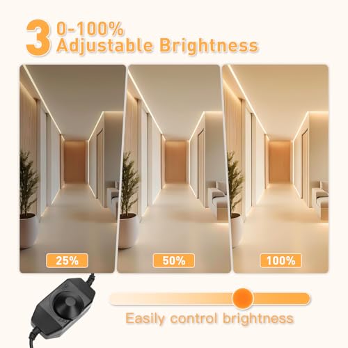 Lucienstar LED Neon Lights, 12V Warm White Dimmable LED Strip Lights, 16.4ft/5m Waterproof LED Neon Rope Lights, 3000K Neon LED Strip for Bedroom Indoor Home Decor (Power Adapter Included) - Image 2