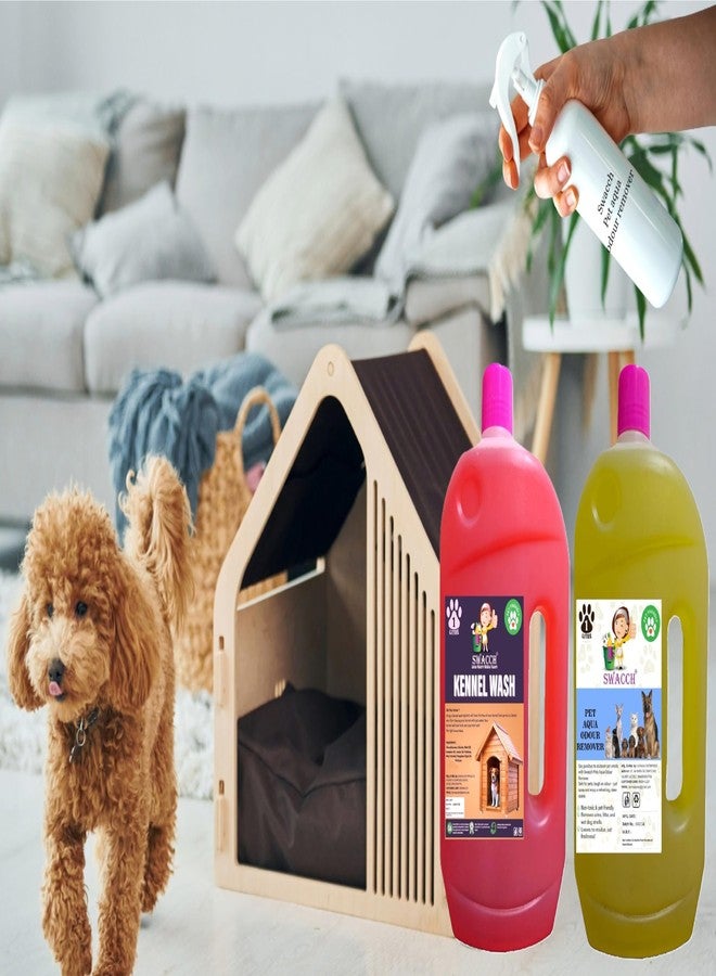 swacch Kennel Wash + Pet Aqua Odour Remover 1 Litre Combo Pack of 2 Rose & Lemon I Floor Cleaner Liquid I Economical Pack I Dog and Cat Friendly - Image 2