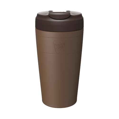 KeepCup Commuter Travel Mug - Insulated Stainless Steel Reusable Coffee Cup with Spillproof Flip Lid - 16oz/454ml - Chocolate - Image 1