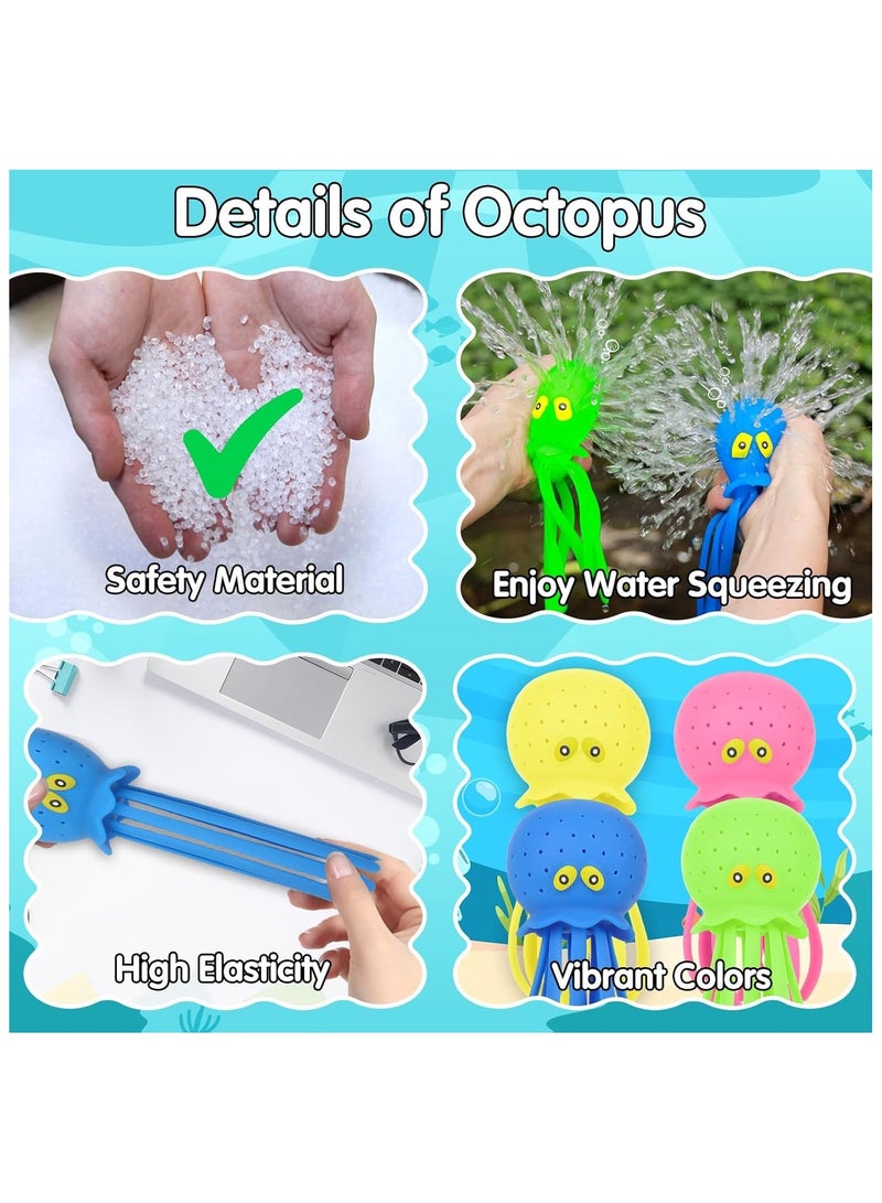 Soofam Octopus Bath Toy, Octopus Water Pool Toys for Toddlers, Water Table Toys, Water Bombs Splash Balls for Kids, Summer Bath Swimming Toys, Pool Toys for Kids Ages 3-8 (4PCS) - Image 3