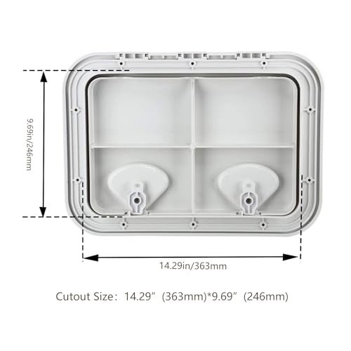 Amarine Made 17-1/4"X12-3/8 Boat Hatch, Rectangle Marine Hatch Cover, Sturdy Marine Storage Hatchs, Weatherproof Boat Deck Lid with 180 Lid Hinge for Boats (White) - Image 4