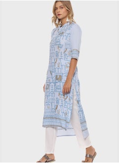 Instafab Printed Kurti and Pant Set  - Image 2