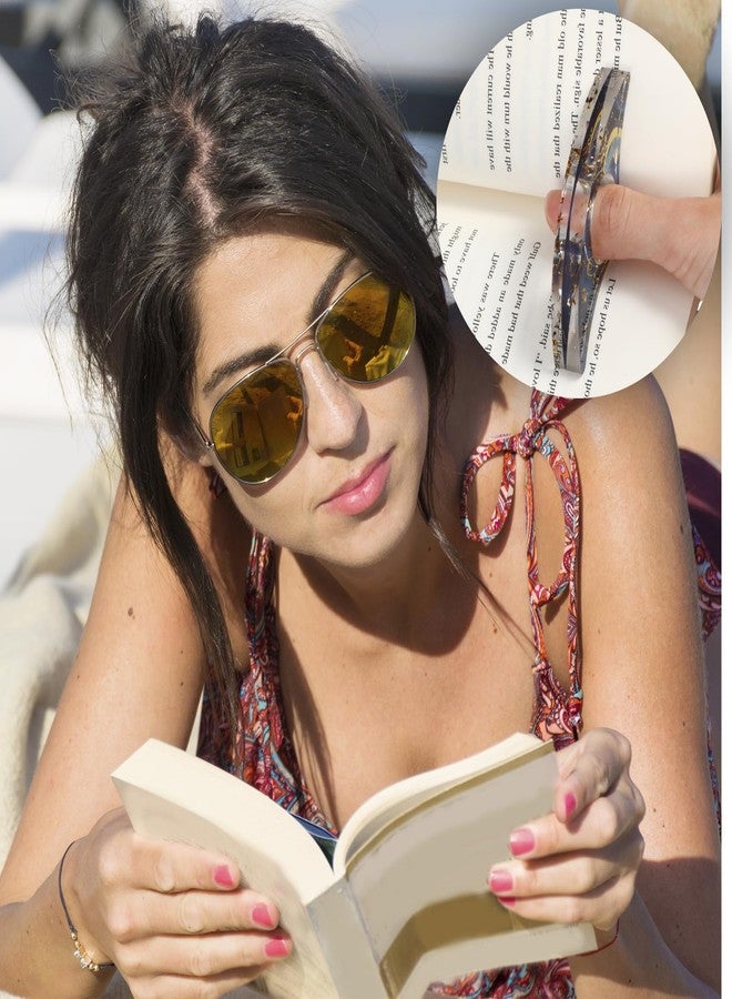 حامل صفحات الكتب من قطعتين من يوانتشو للقراءة، حامل صفحات مصنوع يدويًا من الراتنج على شكل حلقة إبهام، فاصل كتب لامع، فتاحة كتب، ملحق قراءة شخصي، فتاحة كتب للمعلمين ومحبي الكتب وعشاق القراءة (أ) - Image 5