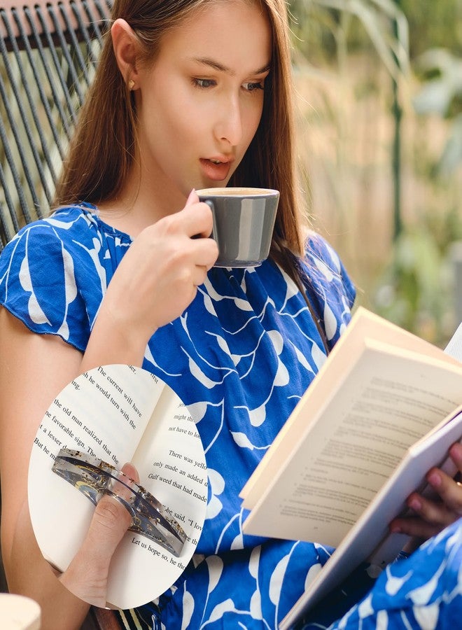 حامل صفحات الكتب من قطعتين من يوانتشو للقراءة، حامل صفحات مصنوع يدويًا من الراتنج على شكل حلقة إبهام، فاصل كتب لامع، فتاحة كتب، ملحق قراءة شخصي، فتاحة كتب للمعلمين ومحبي الكتب وعشاق القراءة (أ) - Image 3