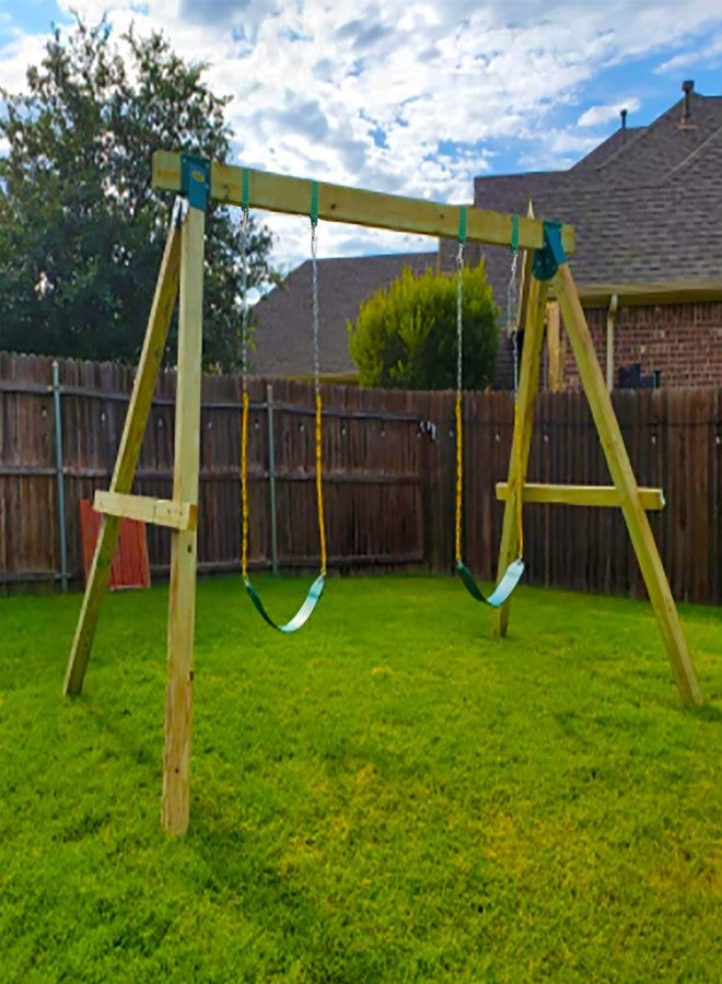 Hi Flame Heavy Duty Steel Swing Hangers for Wooden Sets Includes Snap Hooks. for Connecting to a 4"x6" Beam (Green, Set of 4) - Image 3