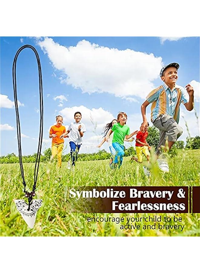 Arabest Shark Tooth Necklaces Bulk for Boys Party Favors Prehistoric Shark Teeth Necklaces Adjustable Long Pendant Leather Cord for Kids Men - Image 5