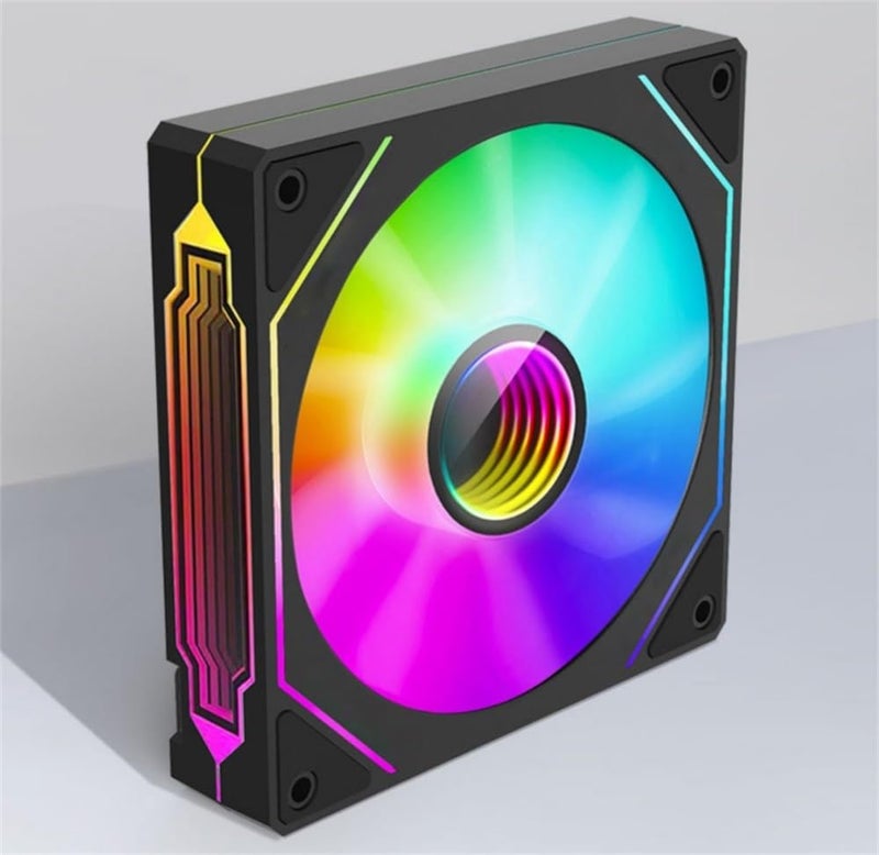 Shaking Tank TJ Prism 120mm GEN4 Pro ARGB case Fan,Infinity Mirror RGB Light Effect 5V 3PIN Motherboard Light Sync 1000~1650RPM PWM PC Fan Suitable for Computer Cases and Liquid radiators - Image 2