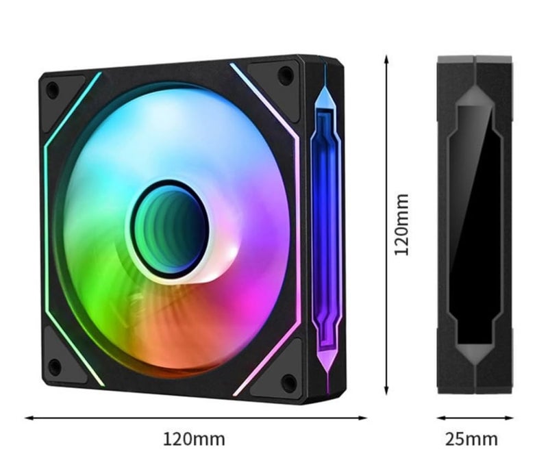 Shaking Tank TJ Prism 120mm GEN4 Pro ARGB case Fan,Infinity Mirror RGB Light Effect 5V 3PIN Motherboard Light Sync 1000~1650RPM PWM PC Fan Suitable for Computer Cases and Liquid radiators - Image 5