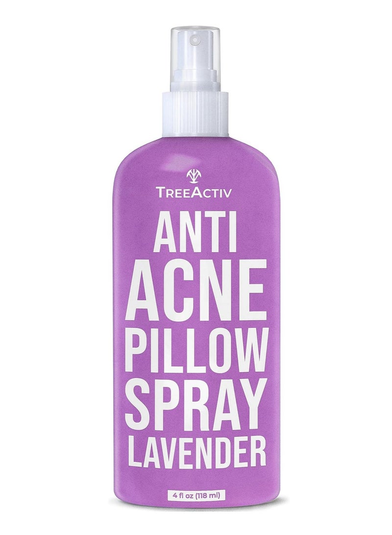 TreeActiv Anti-Acne Pillow Spray, 4 fl oz, Lavender Sleep Spray for Pillows, Pure Lavender Essential Oil Air Freshener