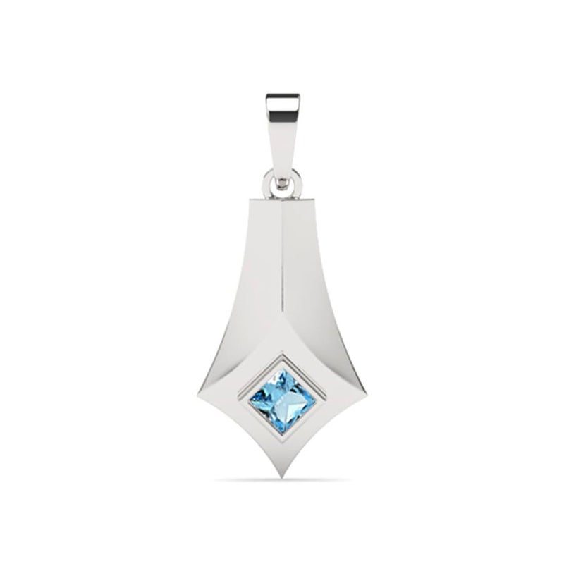 CLARA Pure 925 Sterling Silver Hagen Men Pendant Necklace | With or Without Chain | Gift for Men & Boys |Platinum Plated, Swiss Zircon - Image 1