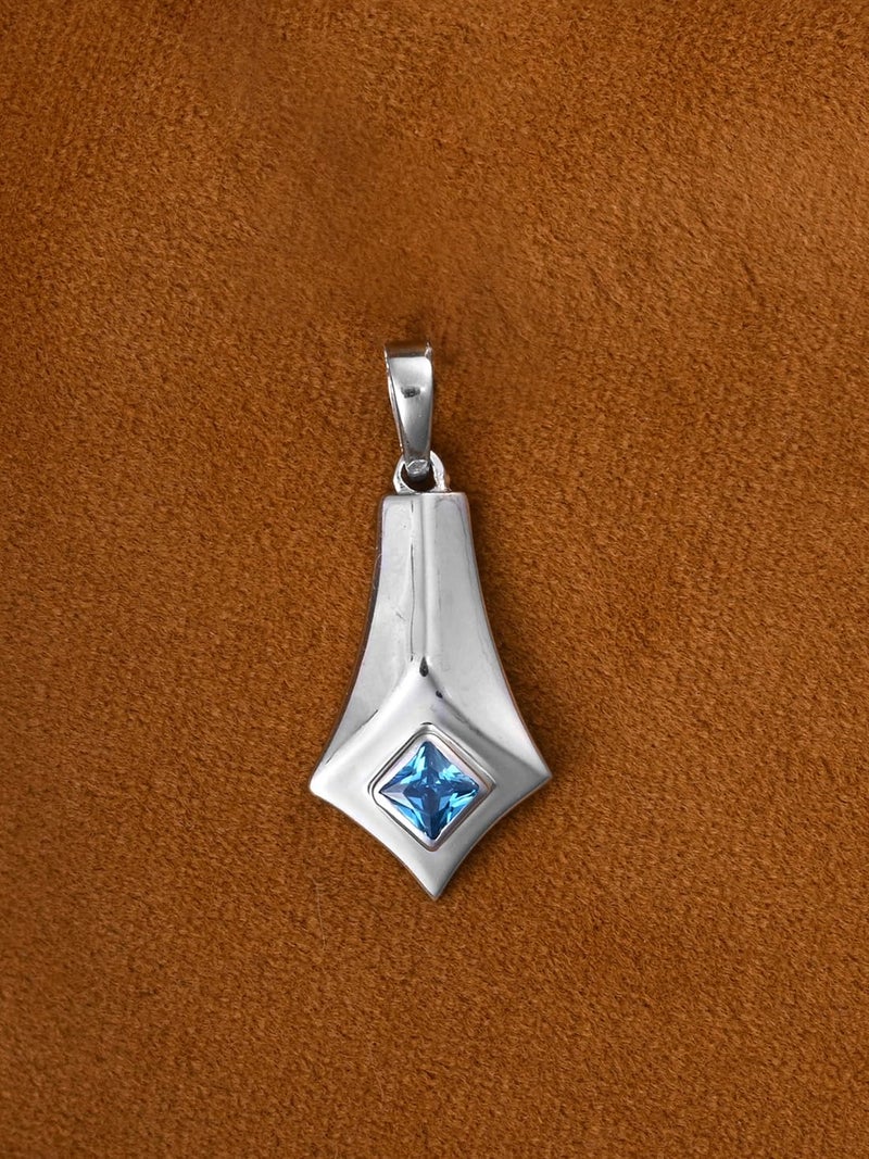 CLARA Pure 925 Sterling Silver Hagen Men Pendant Necklace | With or Without Chain | Gift for Men & Boys |Platinum Plated, Swiss Zircon - Image 2