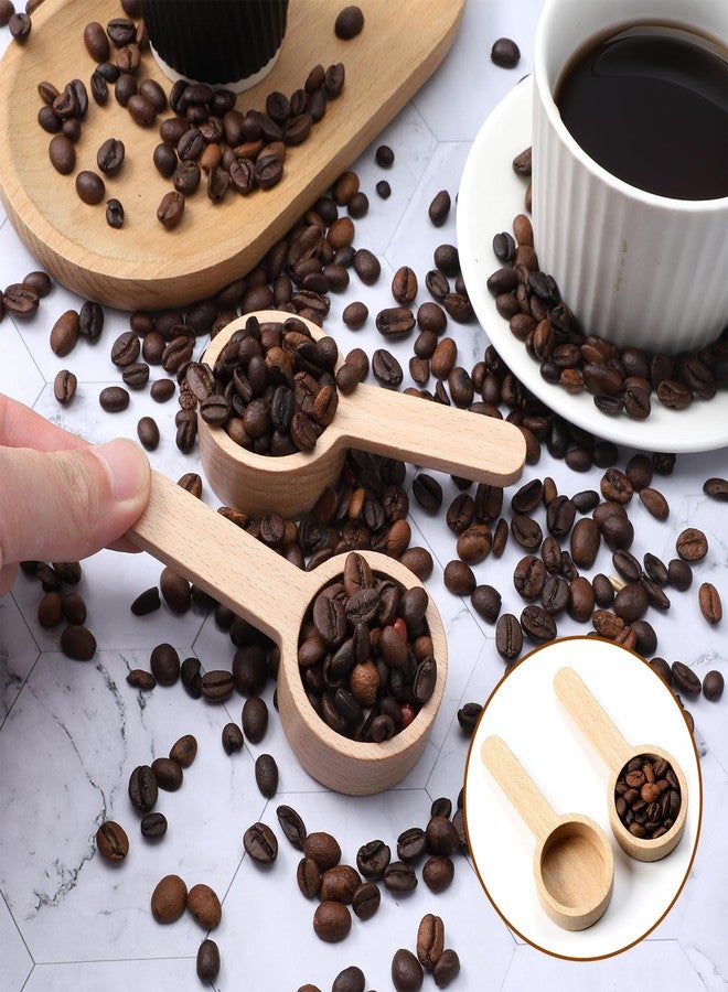 Qulkws 2 Pcs Coffee Spoons, Multipurpose Coffee Scoops, Wood Measuring Scoops for Canister, Wooden Measuring-Spoons, Measuring for Ground Beans, tea, Spices - Image 5