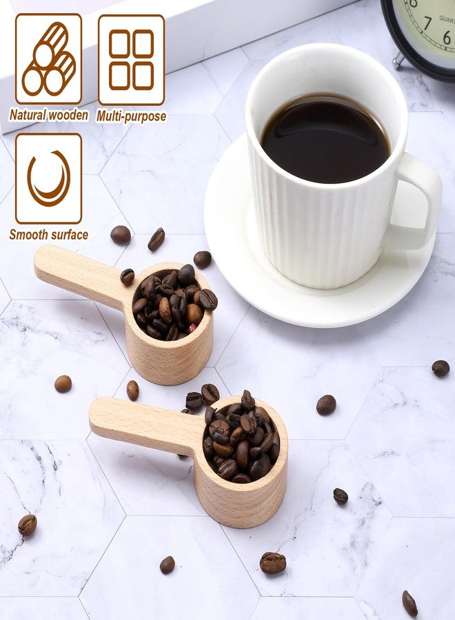 Qulkws 2 Pcs Coffee Spoons, Multipurpose Coffee Scoops, Wood Measuring Scoops for Canister, Wooden Measuring-Spoons, Measuring for Ground Beans, tea, Spices - Image 3