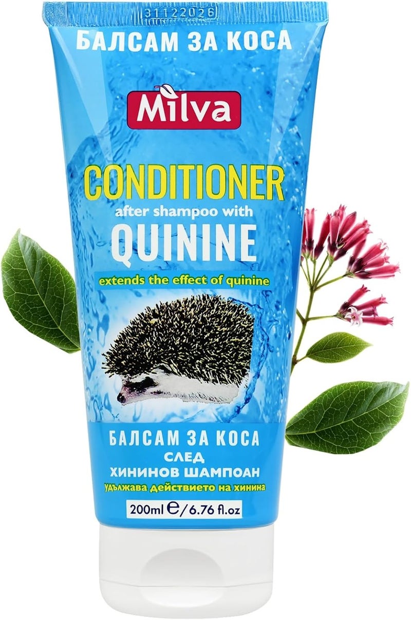 Milva Hair Conditioner for Dry Damaged Hair with Quinine Extract Supports Quinine Shampoo Hair Growth and Loss Treatment for Women Natural Nourishing Conditioner 200 ML