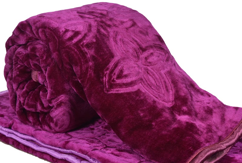 Goyal's Mink Double Bed Blanket Super Soft 500 TC - Wine (Pack of 1) - Image 1