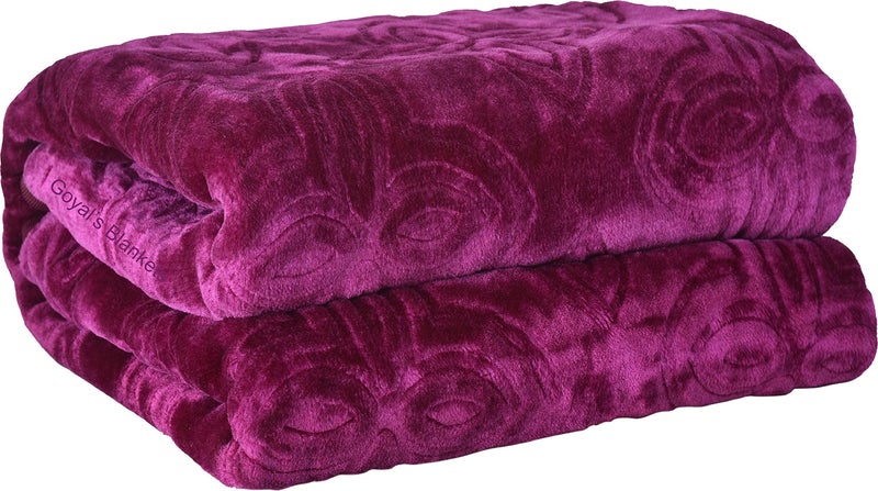 Goyal's Mink Double Bed Blanket Super Soft 500 TC - Wine (Pack of 1) - Image 4
