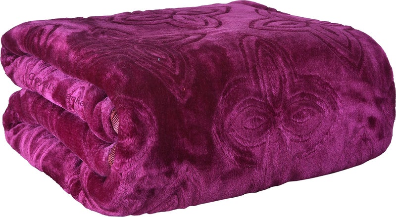 Goyal's Mink Double Bed Blanket Super Soft 500 TC - Wine (Pack of 1) - Image 5