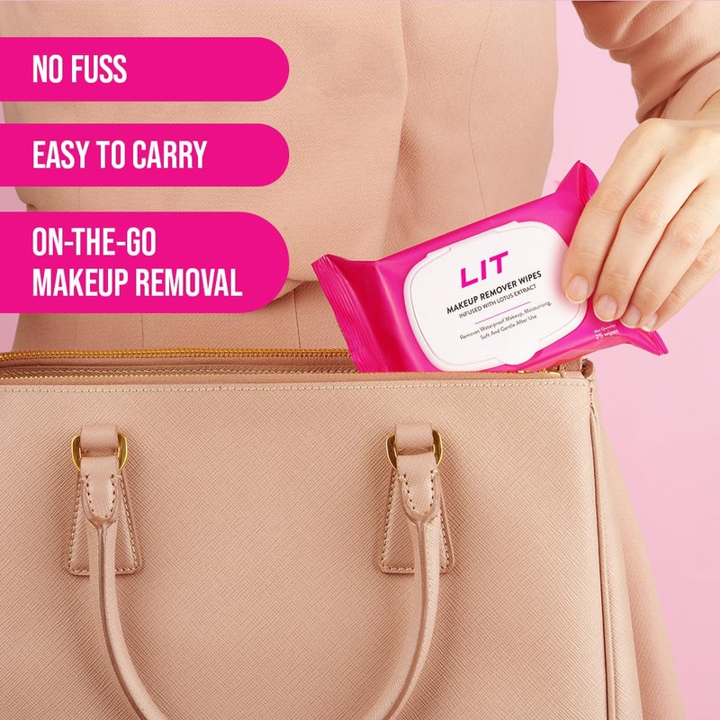 MyGlamm LIT Makeup Remover Wipes 25 Pcs Waterproof Makeup Remover Wipes Soft Skin Moisturising Wet Wipes With Lotus Extract Safe For Eye Lips - Image 5