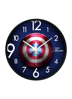 Naturel NATUREL Round Shape Analog Wall Clock With Plastic And Glass For Home/Kitchen/Living Room/Bedroom/Office, 24 Cm X 24 Cm,Black  - Image 1