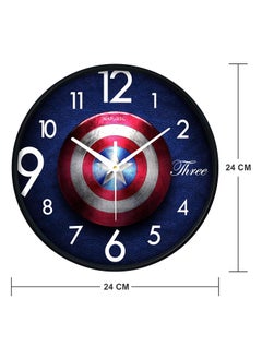 Naturel NATUREL Round Shape Analog Wall Clock With Plastic And Glass For Home/Kitchen/Living Room/Bedroom/Office, 24 Cm X 24 Cm,Black  - Image 3
