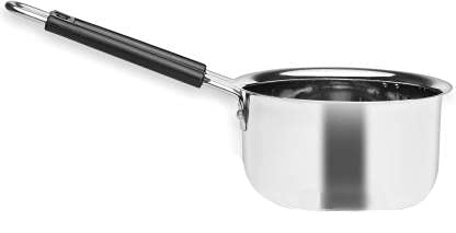 Stephy Stainless Steel Plain Sauce pan 22cm+24 cm and 1.5 LTR and 2 LTR. with Stainless Steel Black Bakelight Handle - Image 2