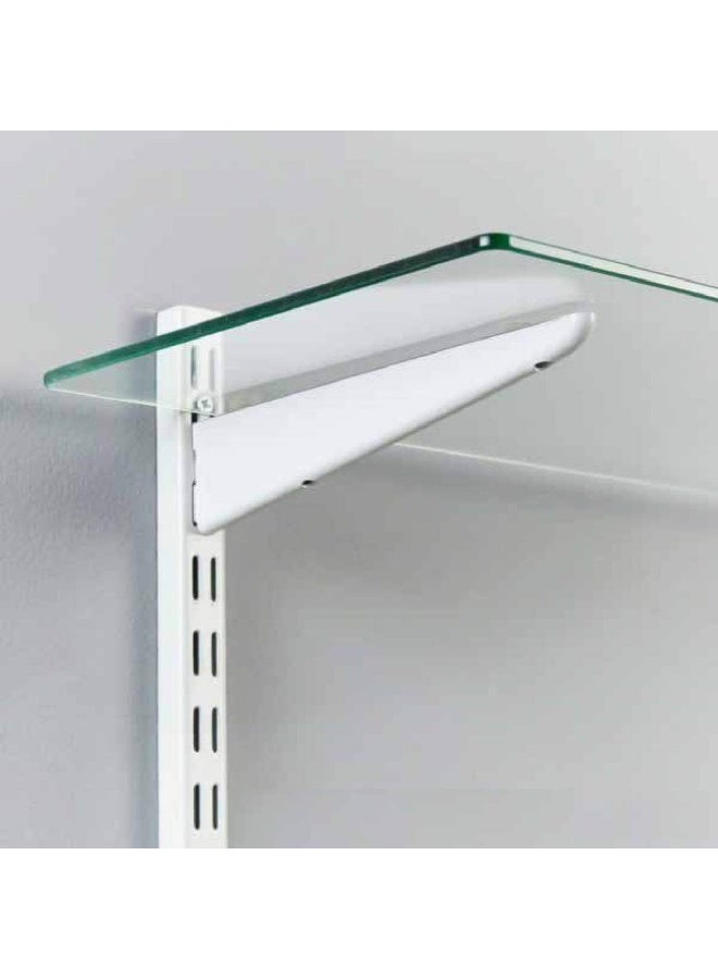 ROBUSTLINE White Coated Double Slotted Channel With Brackets Adjustable Double Heavy Duty Home Kitchen Shop Organizer With Support Brackets 25Cm Channel 2 Pieces With 4 Brackets - Image 4