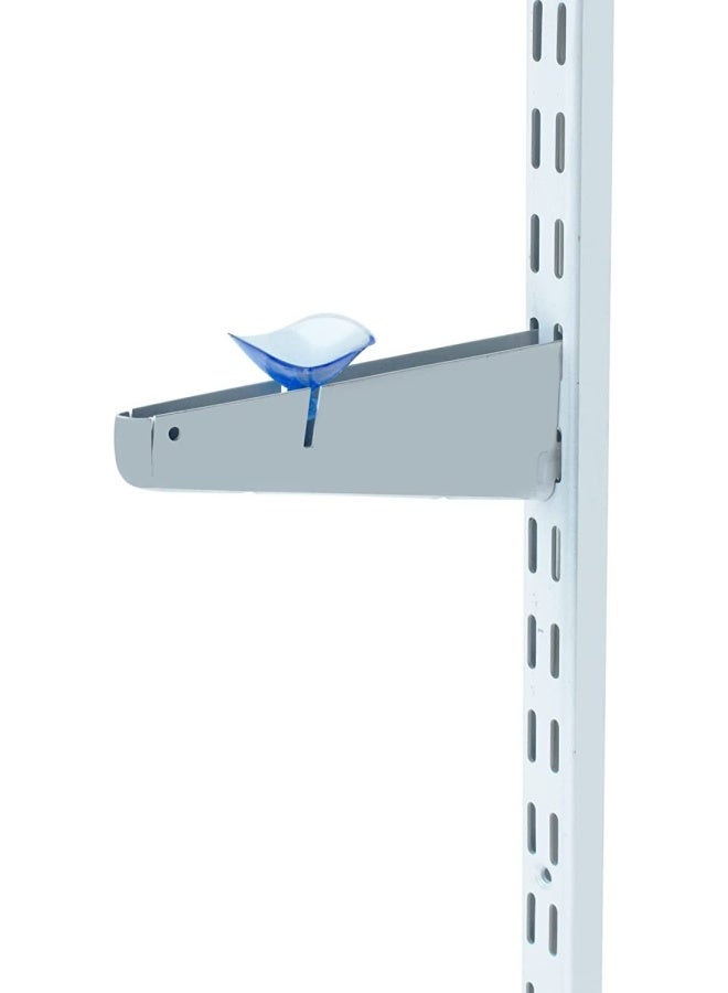 ROBUSTLINE White Coated Double Slotted Channel With Brackets Adjustable Double Heavy Duty Home Kitchen Shop Organizer With Support Brackets 25Cm Channel 2 Pieces With 4 Brackets - Image 5