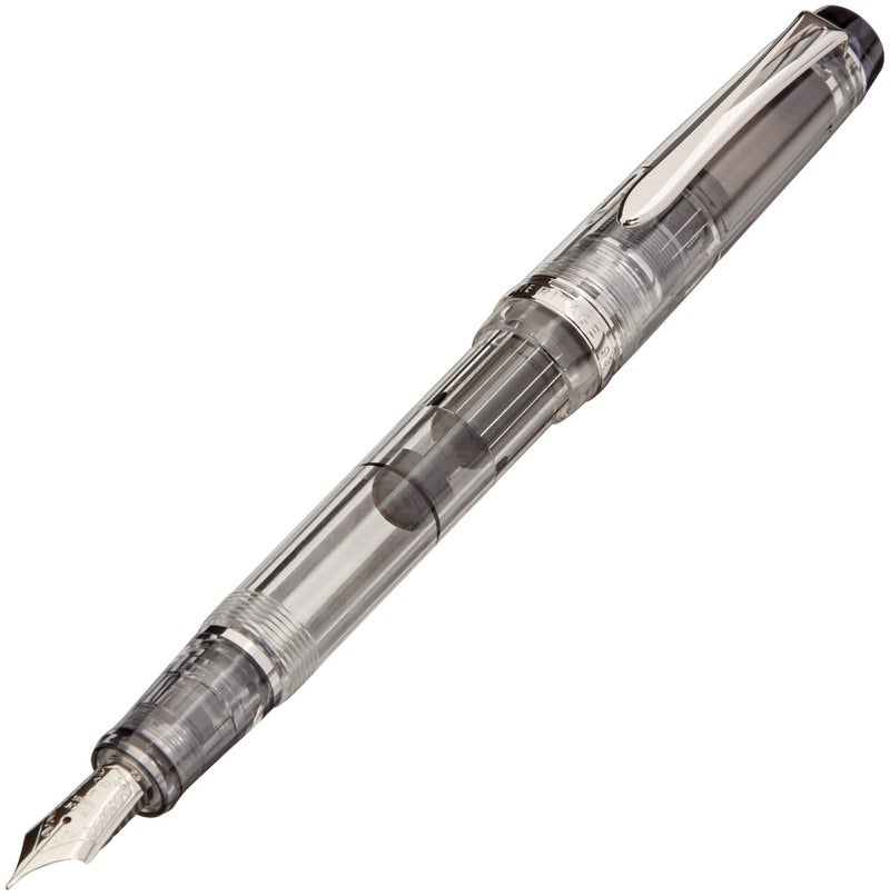 PILOT قلم حبر سائل بايلوت تراث مخصص 92، جسم شفاف، قلم F-Nib (FKVH-15SRS-NC-F)