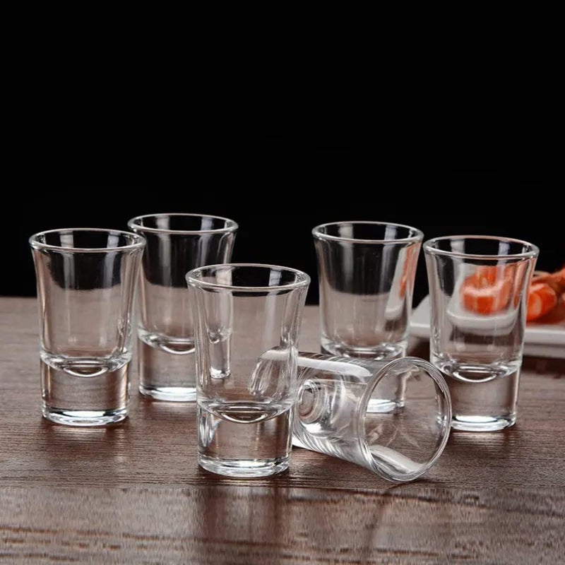 MUAC Premium Heavy Base Shot Glass Set, Whisky Shot Glass 35 ML, Liquor Glass Spirits Glass Mini Glass Cups Double Side Cordial Glass, Tequila Cups Small Glass Shot Cups (Pack of 6) - Image 1