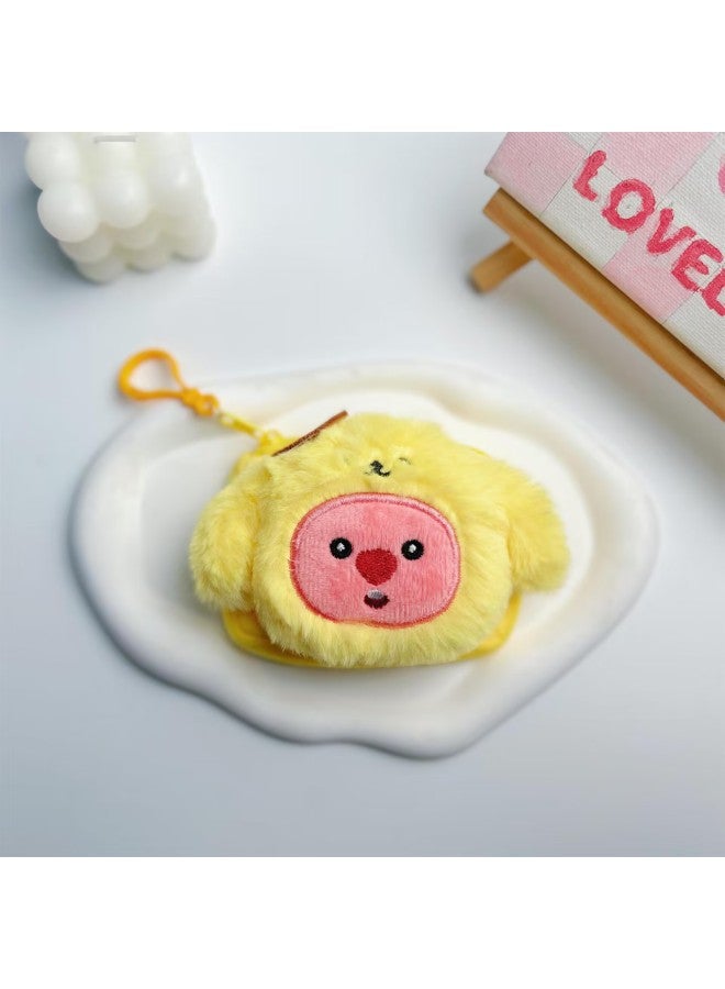 Cute Cartoon Loopy Ruby Creative Coin Purse Mini Small Size Snapper Head Doll Pendant Support For Hair-Color:Cloth*dog Beaver [yellow Square Bag] Cross-dressing Coin Purse  - Image 1