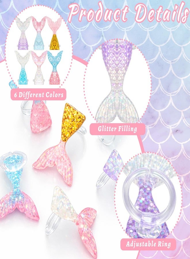 Kenning 48 Pcs Resin Mermaid Tails Cupcake Ring Toppers Under the Sea Cupcake Topper for Mermaid Theme Birthday Party Cake Decorations Baby Shower Weeding Anniversary Sea Party Supplies - Image 3