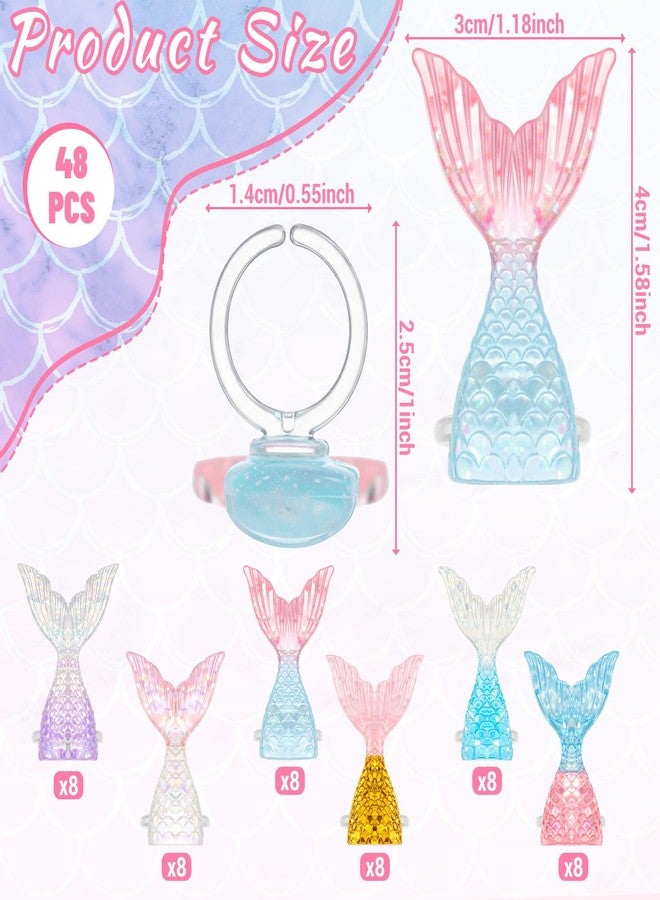 Kenning 48 Pcs Resin Mermaid Tails Cupcake Ring Toppers Under the Sea Cupcake Topper for Mermaid Theme Birthday Party Cake Decorations Baby Shower Weeding Anniversary Sea Party Supplies - Image 2
