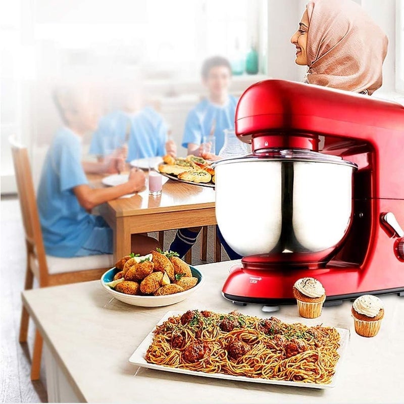 Dessini Regina OS808 Stand Mixer 3.5L 800W With 5 Speed Settings And Stainless Steel Bowl Red/Silver - Image 4