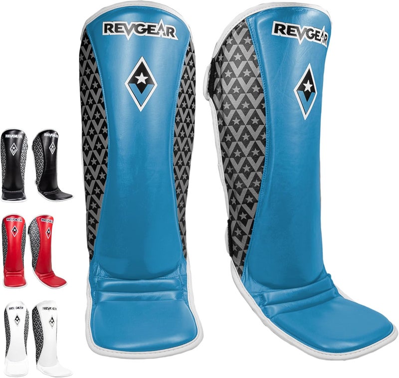 Revgear Superlite Light Weight Leather Shin Guards | for Martial Arts and MMA - Image 1