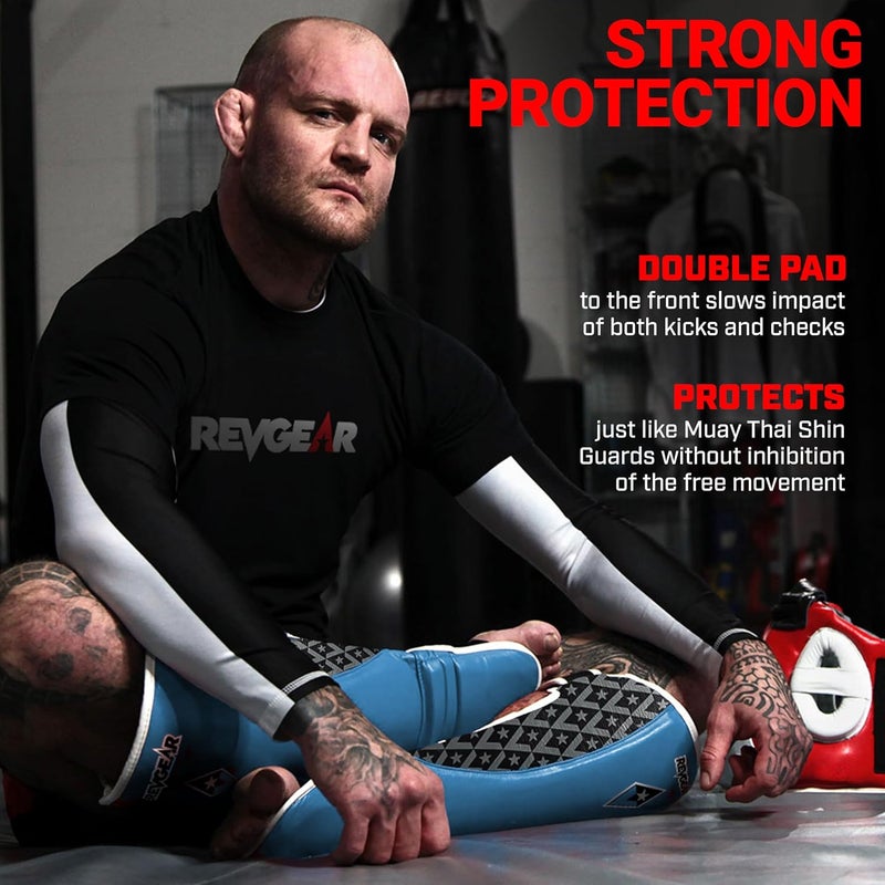 Revgear Superlite Light Weight Leather Shin Guards | for Martial Arts and MMA - Image 4