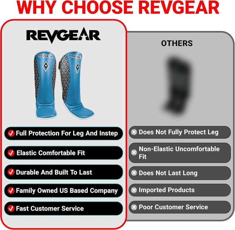 Revgear Superlite Light Weight Leather Shin Guards | for Martial Arts and MMA - Image 5