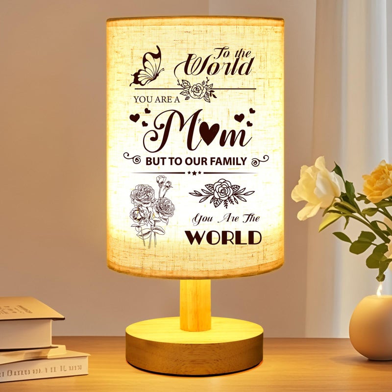 Linkax Mom Gifts for Christmas from Daughter Son Mom Birthday Xmas Gifts Mothers Day Gift for Mommy Mother Grandma Secret Santa Thank You Presents Table Lamps with Fabric Shade Home Decoration