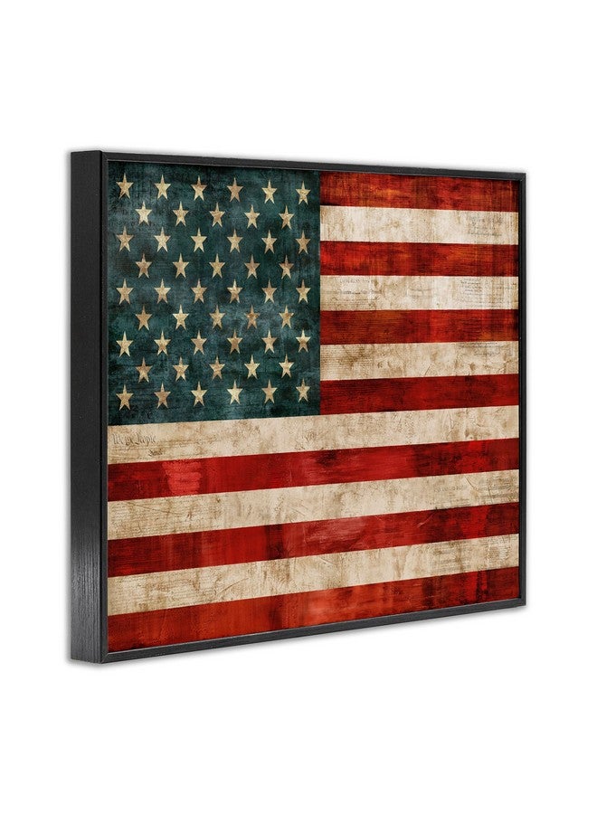 Stupell Industries US American Flag Wood Textured Design, Designed by Luke Wilson Wall Art, 11x14, Black Framed - Image 3