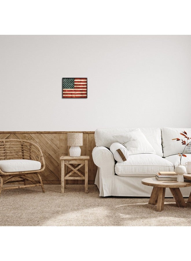 Stupell Industries US American Flag Wood Textured Design, Designed by Luke Wilson Wall Art, 11x14, Black Framed - Image 2