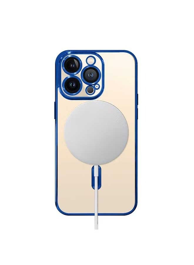 Ocean - iPhone 15 Pro Electroplated Case (Blue/Clear), Camera Lens Full Protection, Compatible with MagSafe Wireless Charging, Shockproof Soft TPU Dust-Proof Slim Phone iPhone 15 Pro Cover 6.1 Inch - Image 1