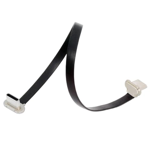 CY Cord Angled USB-C Type C to USB-C Ultra Slim Flat Power USB2.0 Data Cable 65W Fast Charge for Laptop Tablet Phone (15cm) - Image 1