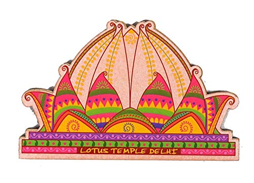 Skywalker India Souvenir Wooden Fridge Magnet Lotus Temple DelhiPerfect Souvenir for Gifting 