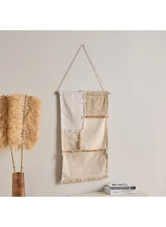 Home Box Noir Cotton Patchwork Wall Hanging 50 x 80 cm