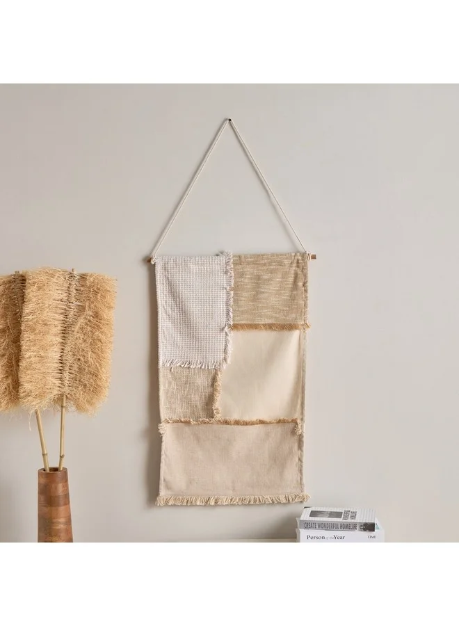 Home Box Noir Cotton Patchwork Wall Hanging 50 x 80 cm
