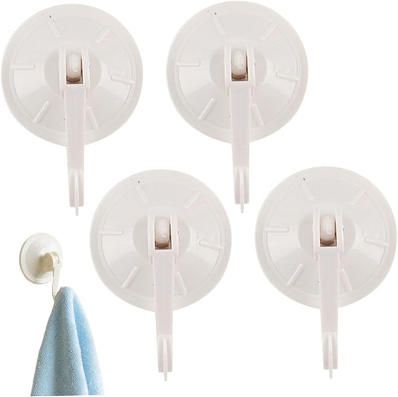 White Suction Cup Hooks 4Pcs 2 Inch PVC PP Waterproof for Shower Towel Brush - Image 5